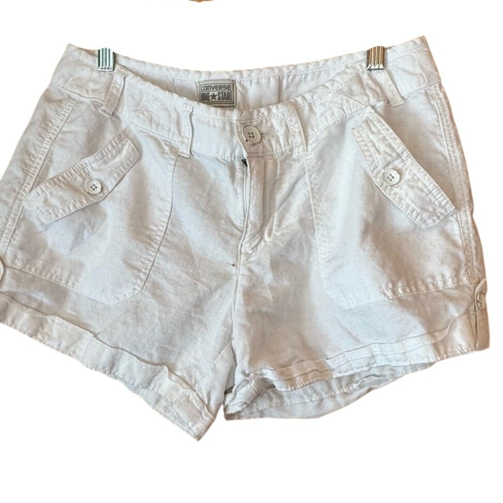 Converse White Linen Blend Shorts 10 Coastal Capsule Timeless Summer Beach